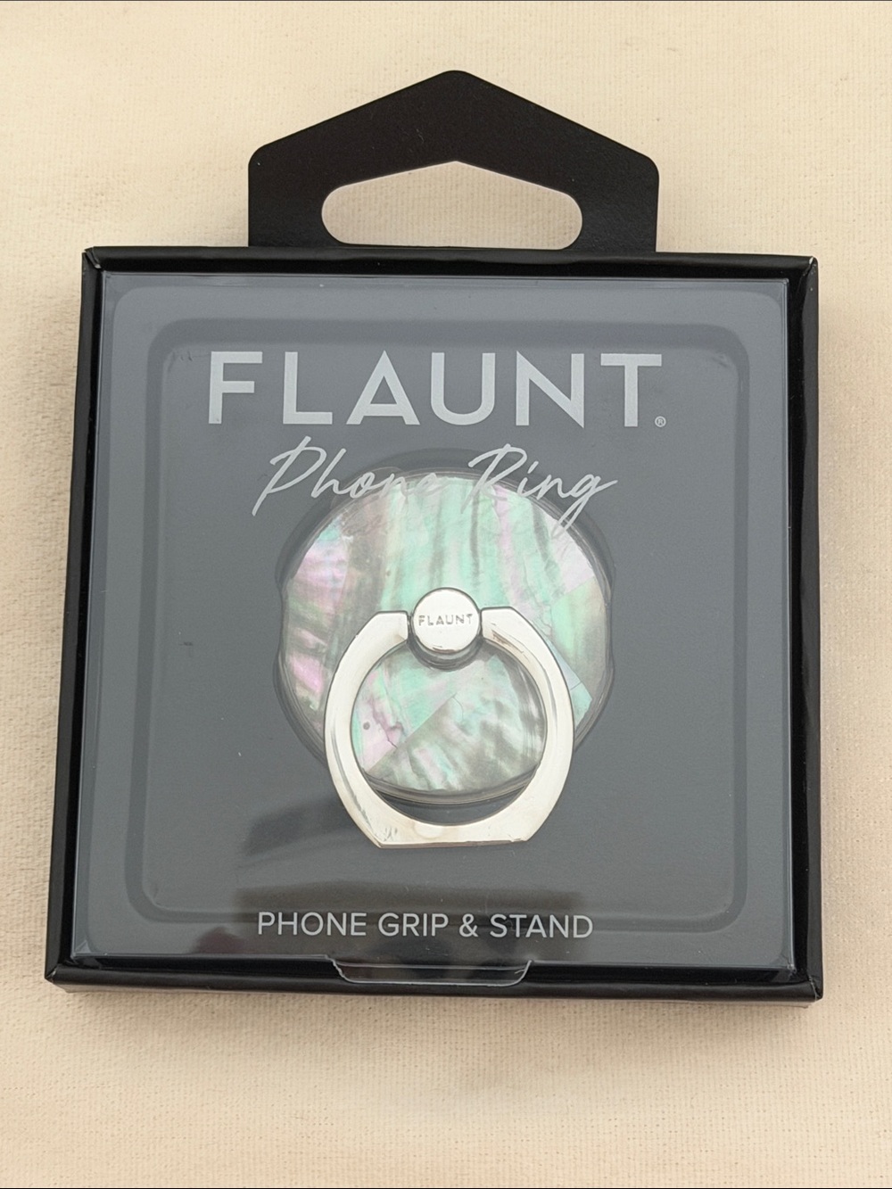 Flaunt Iridescent Phone Ring Grip & Stand - Silver Ring